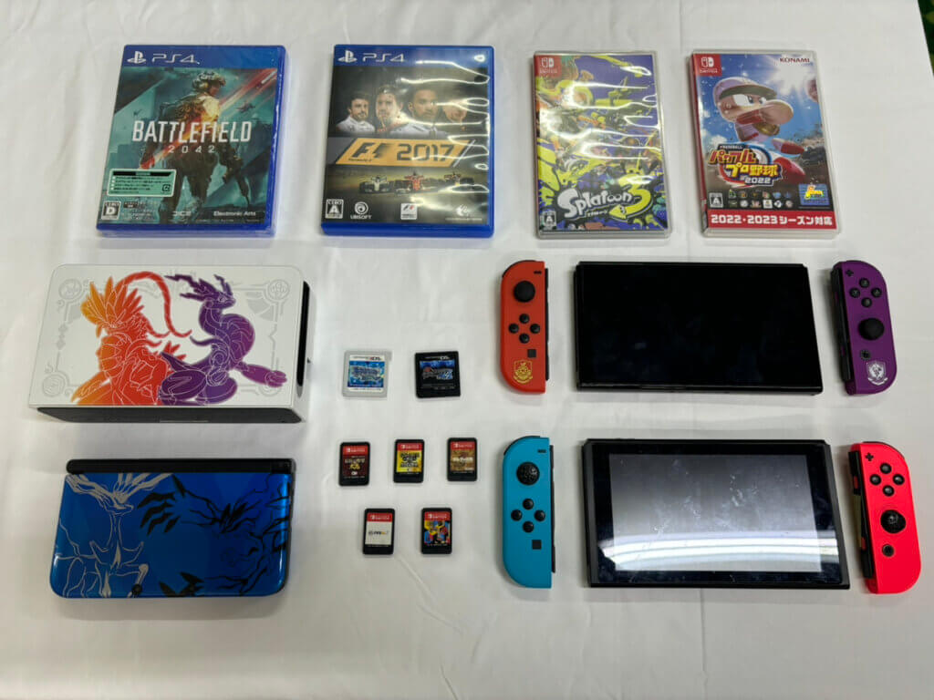 Switch本体、3DS本体、周辺機器、ソフトを計19点買取しました！