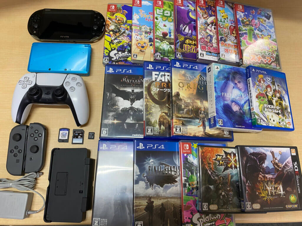 3DS、PSVita本体、周辺機器、ソフトを計26点買取しました！