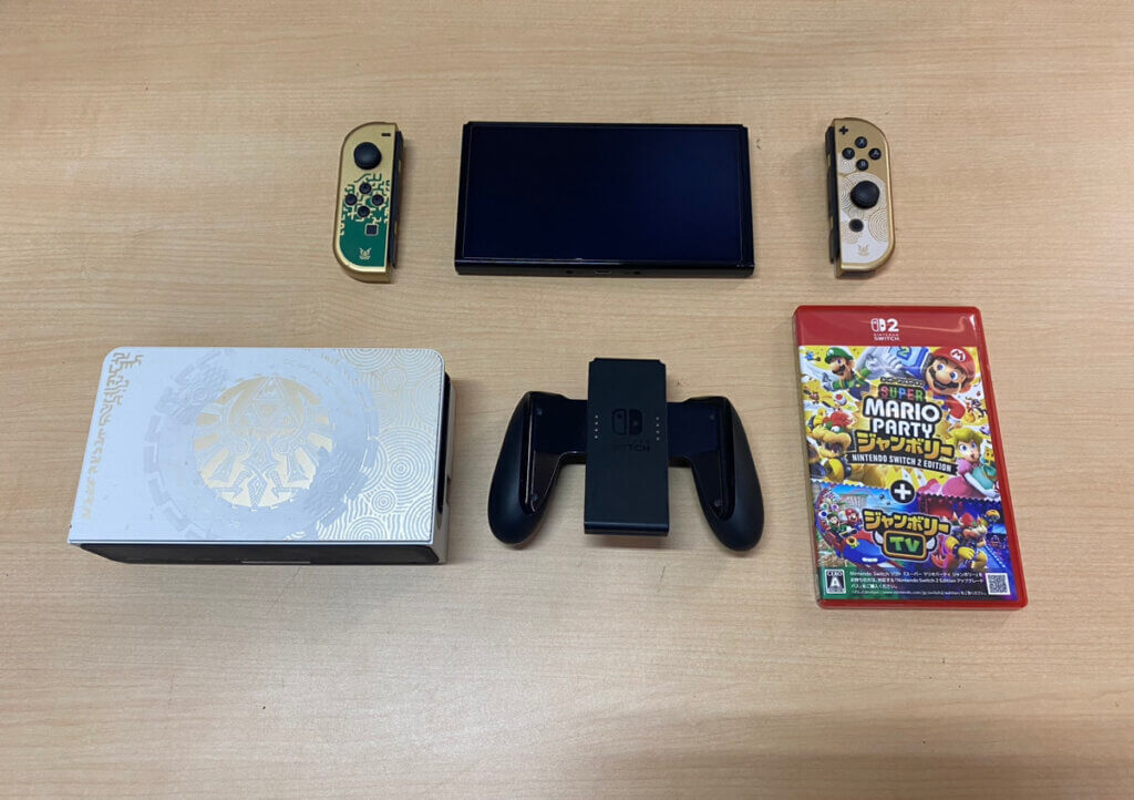 Switch本体、コントローラー、周辺機器、ソフトを計6点買取しました！