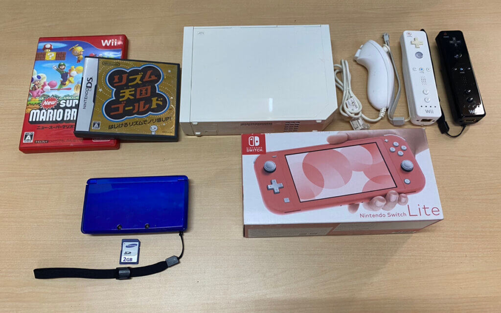 SwitchLite本体、3DS本体、Wii本体、周辺機器を計9点買取しました！