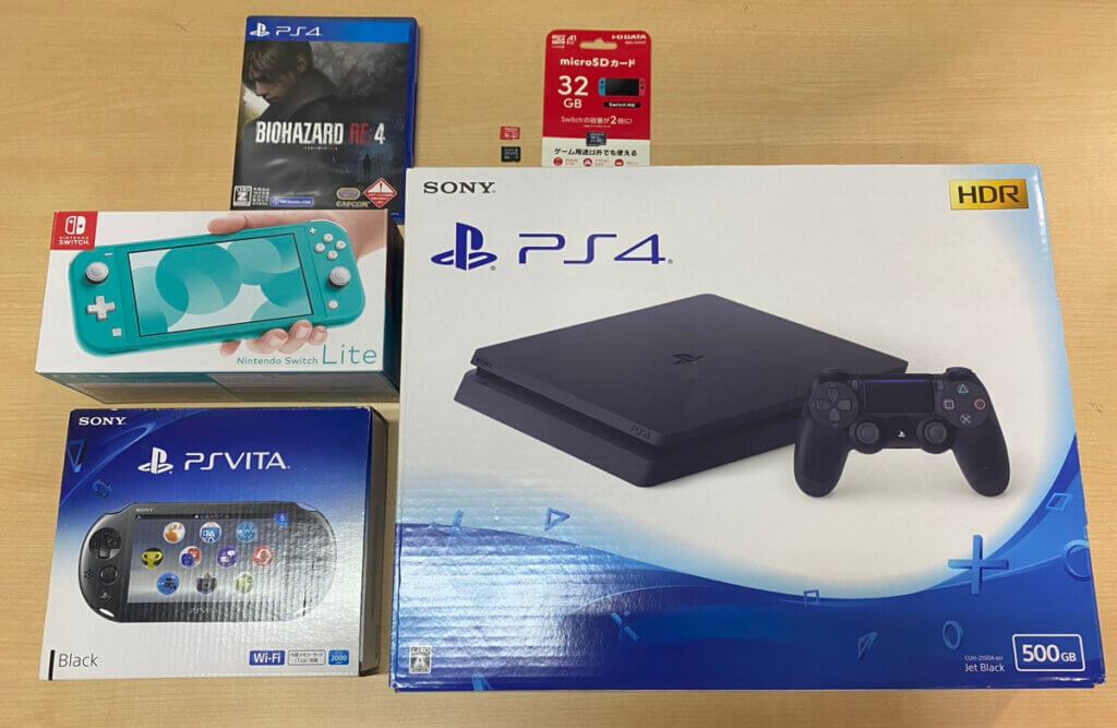 PS4本体、PSVITA本体、SwitchLite本体、周辺機器、ソフトを計7点買取しました！
