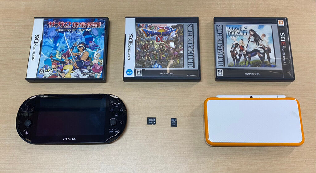 PSVITA本体、New2DSLL本体、周辺機器、ソフトを計7点買取しました！