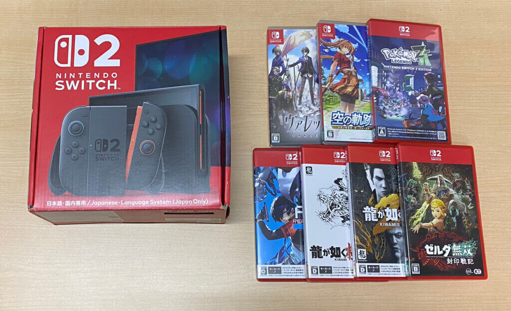 Switch2本体、ソフトを計8点買取しました！