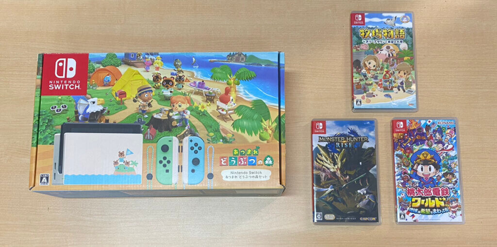 Nintendo Switch あつまれ どうぶつの森セット、ソフトを計4点買取しました！