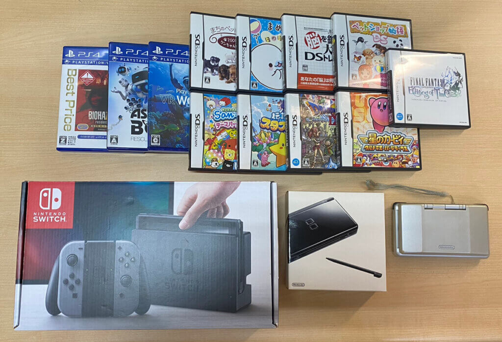 Switch本体、DS Lite本体、DS本体、ソフトを計15点買取しました！