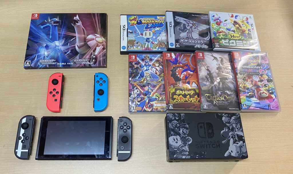 Switch 本体、コントローラー、周辺機器、ソフトを計14点買取しました！