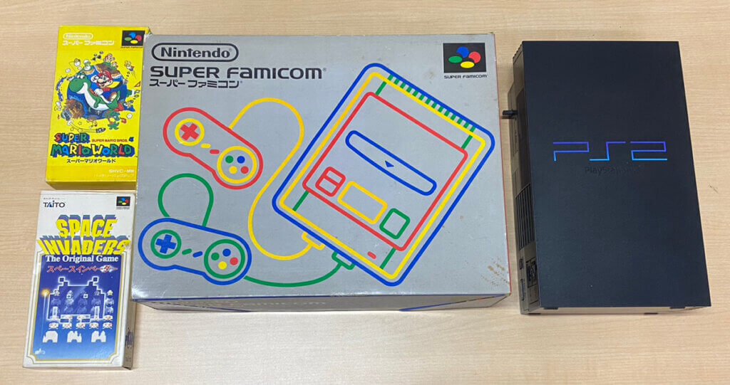 スーパーファミコン 本体、PS2 本体、ソフトを計4点買取しました！