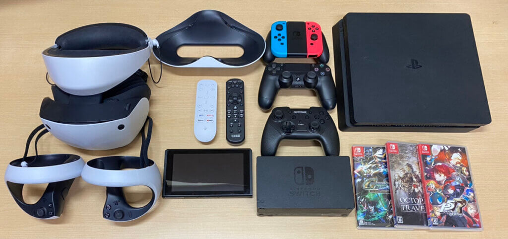 Switch 本体、PS4 本体、PSVR2 本体、コントローラー、周辺機器、ソフトを計15点買取しました！