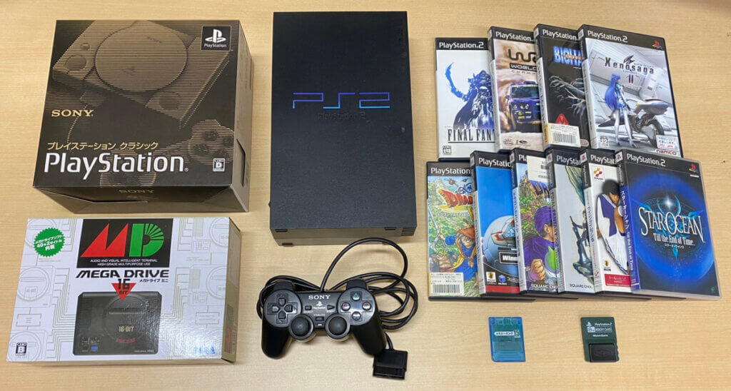 PS2 本体、プレイステーションクラシック 、メガドライブミニ、周辺機器、ソフトを計16点買取しました！