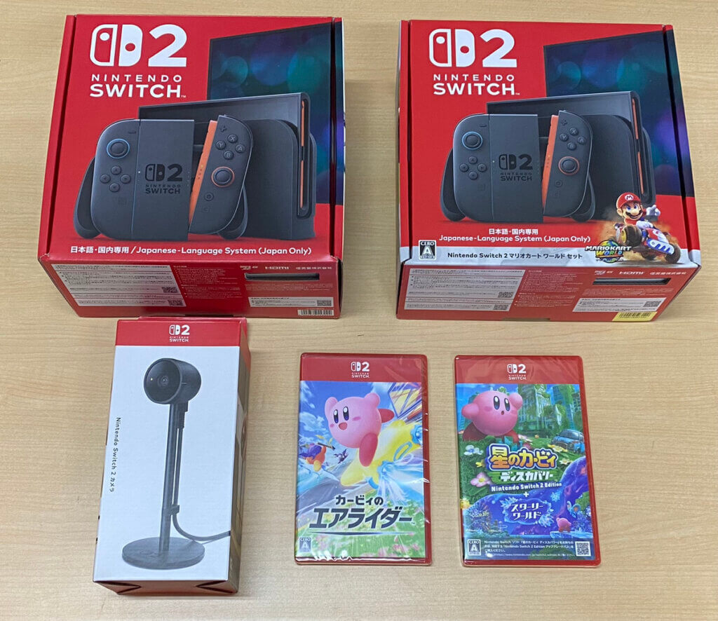 Switch 2 本体（日本語・国内専用）、Switch 2 本体（日本語・国内専用）マリオカートワールドセット、周辺機器、ソフトを計5点買取しました！