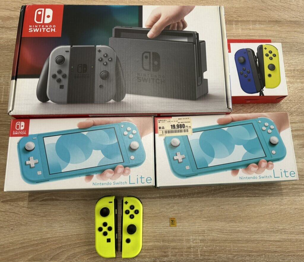 Switch本体、Switch Lite本体、周辺機器を計9点買取しました！