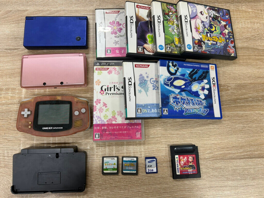 3DS本体、DS本体、GBA本体、ソフト等を計15点買取しました！