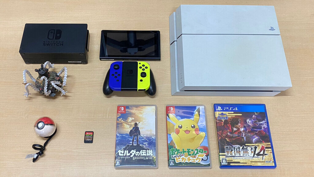 PS4 本体、Switch 本体、コントローラー、周辺機器、ソフトを計12点買取しました！