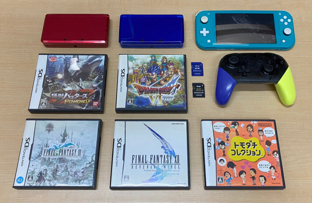 Switch LIte 本体、3DS 本体、コントローラー、周辺機器、ソフトを計11点買取しました！
