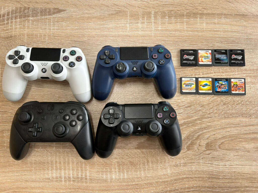 Switchプロコントローラー、PS4コントローラー、ソフトを計12点買取しました！