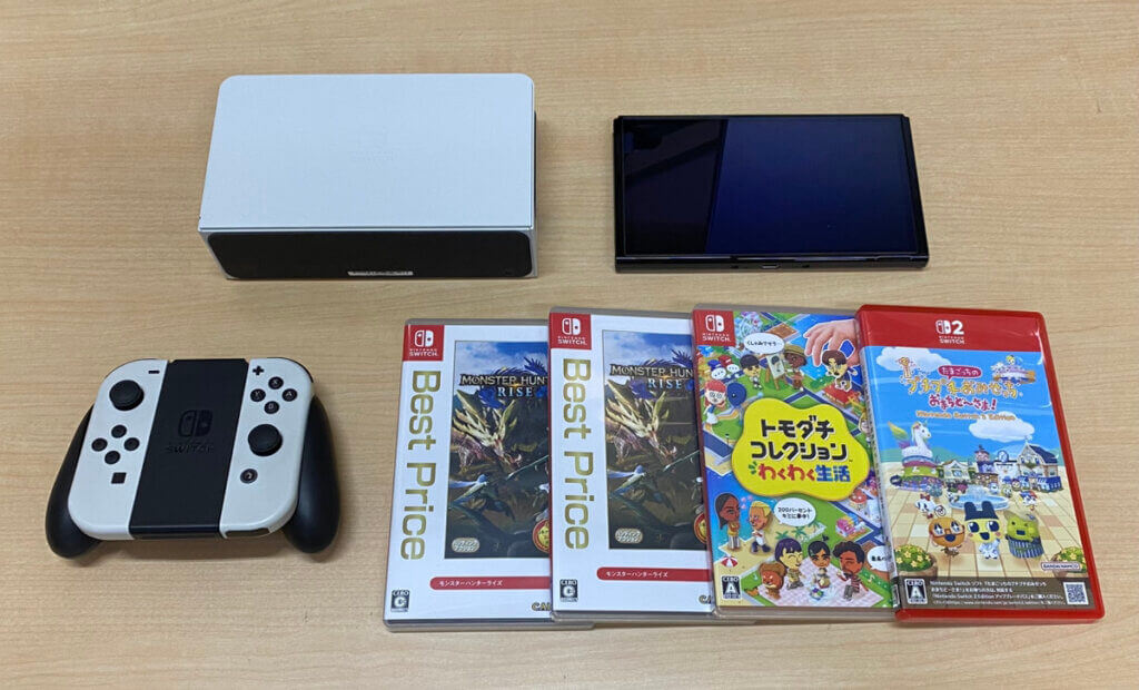 Switch 本体（有機ELモデル）、コントローラー、周辺機器、ソフトを計9点買取しました！
