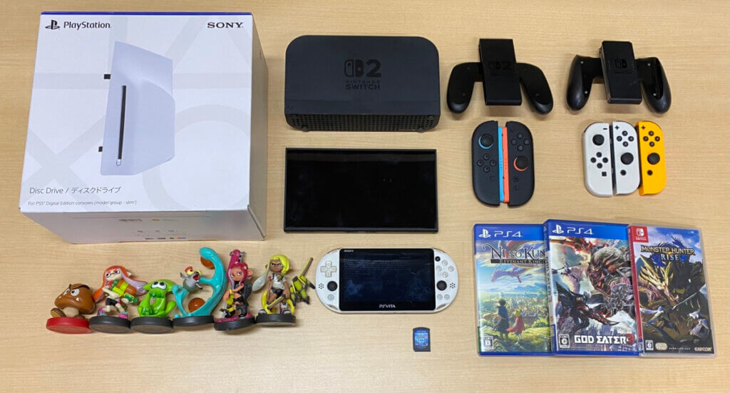 Switch2 本体（日本語・国内専用）、PSVita 本体、コントローラー、周辺機器、ソフトを計21点買取しました！