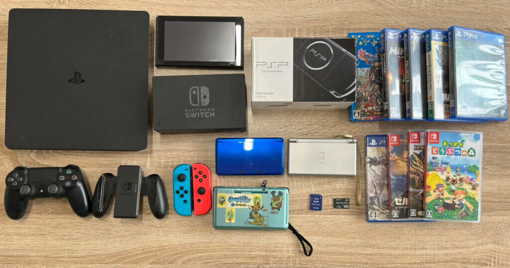 PS4、PSP、Switch、3DS、DSLite、DS本体、コントローラー、ソフト等を計22点買取しました！