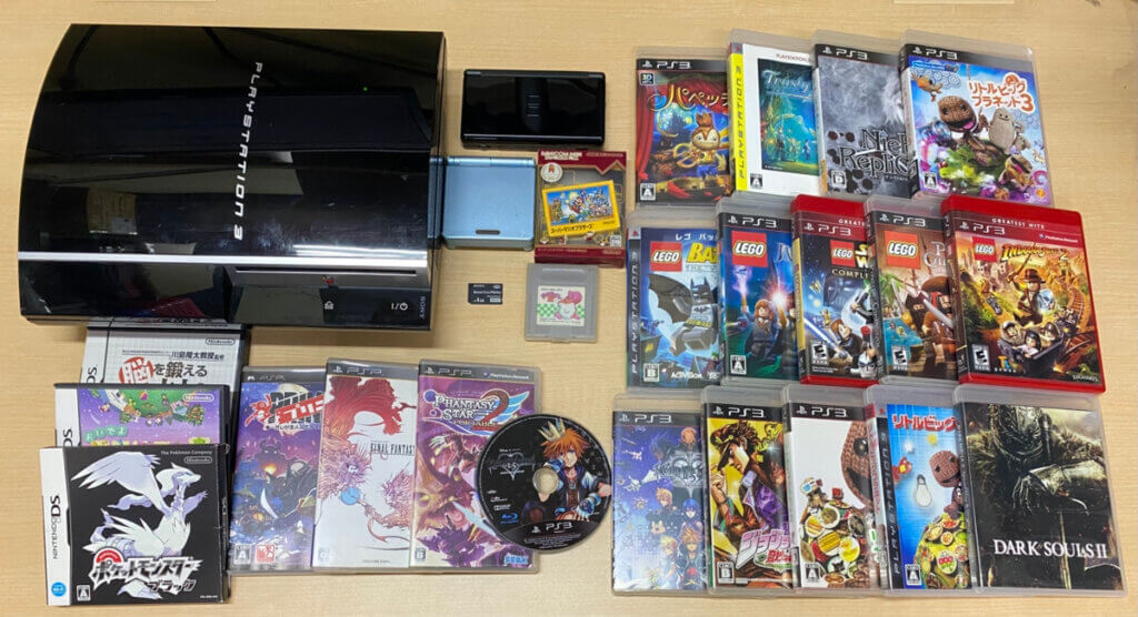 PS3 本体、DS Lite 本体、ゲームボーイアドバンスSP 本体、周辺機器、ソフトを計27点買取しました！