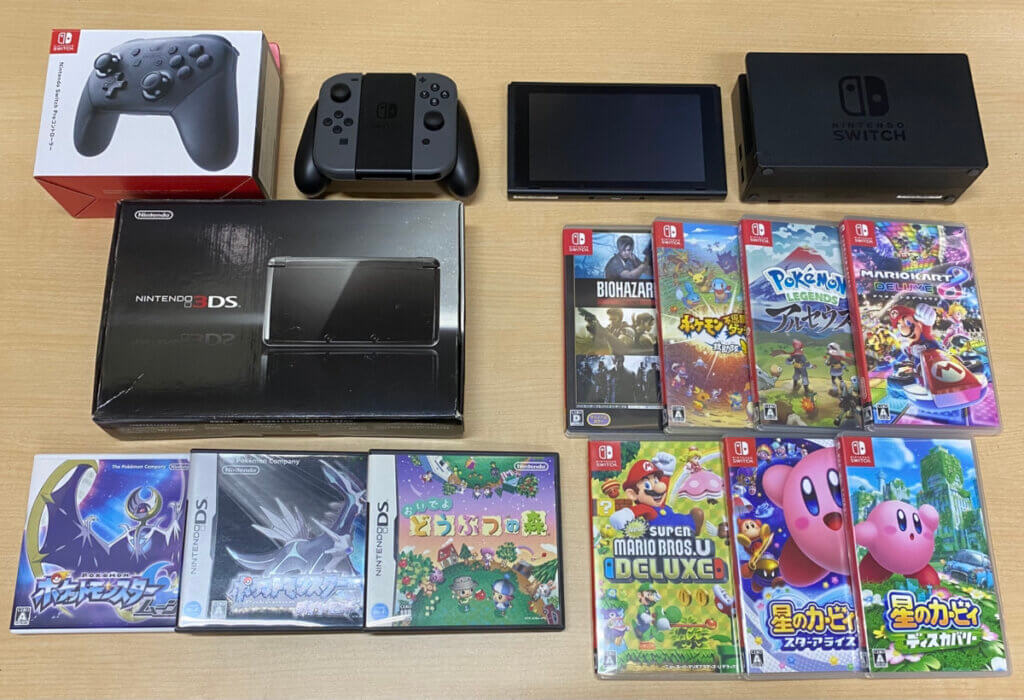 Switch 本体、3DS 本体、コントローラー、周辺機器、ソフトを計17点買取しました！