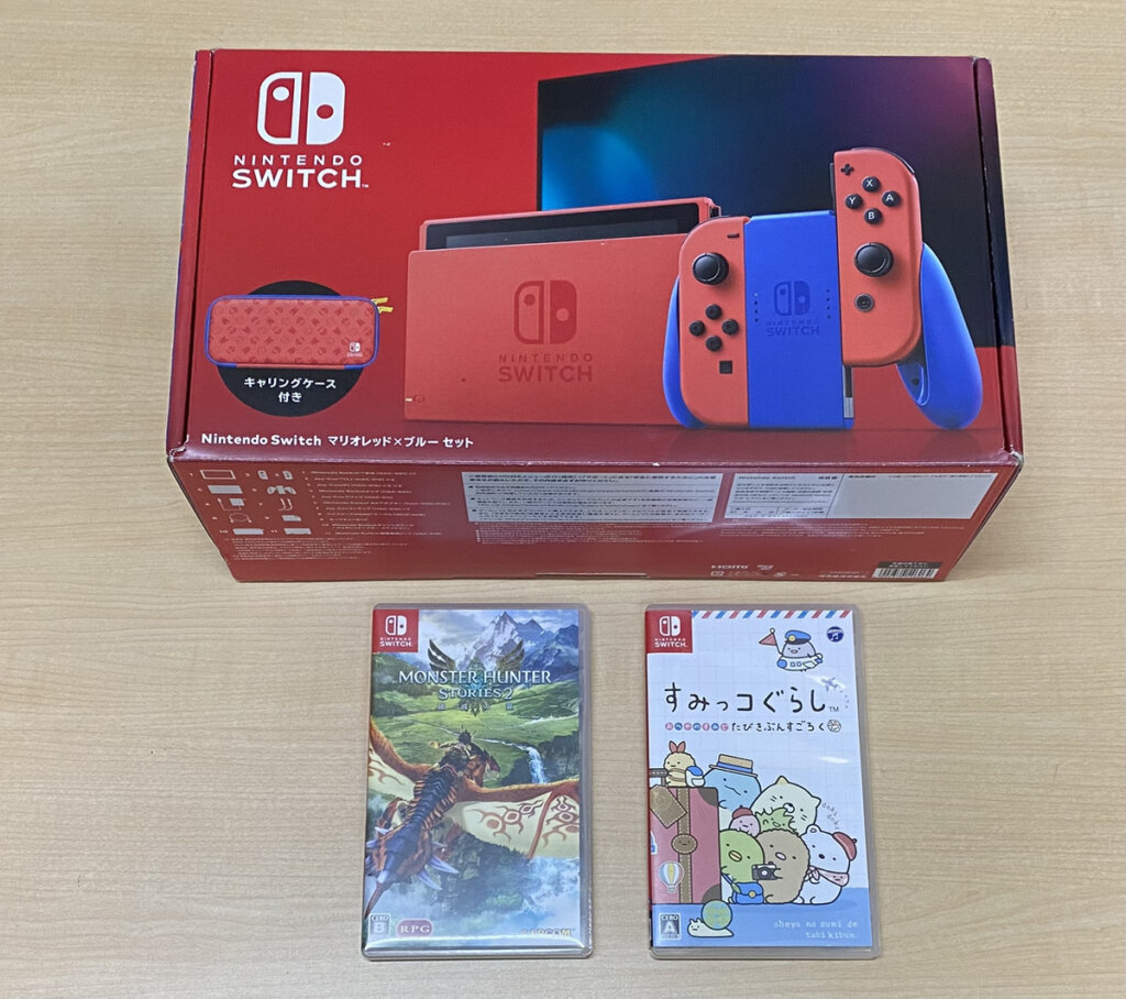 Nintendo Switch マリオレッド×ブルー セット、ソフトを計3点買取しました！
